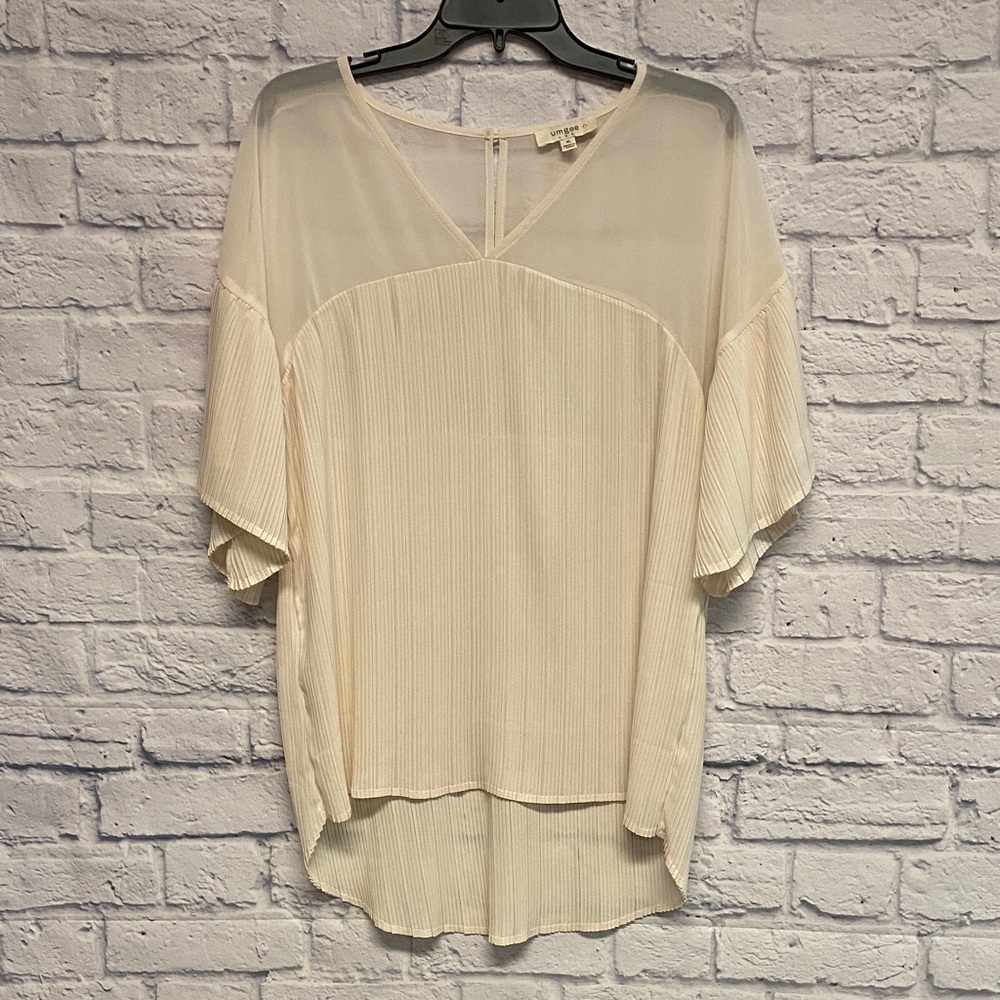 Umgee Cream Sheer Women's Blouse Size XL